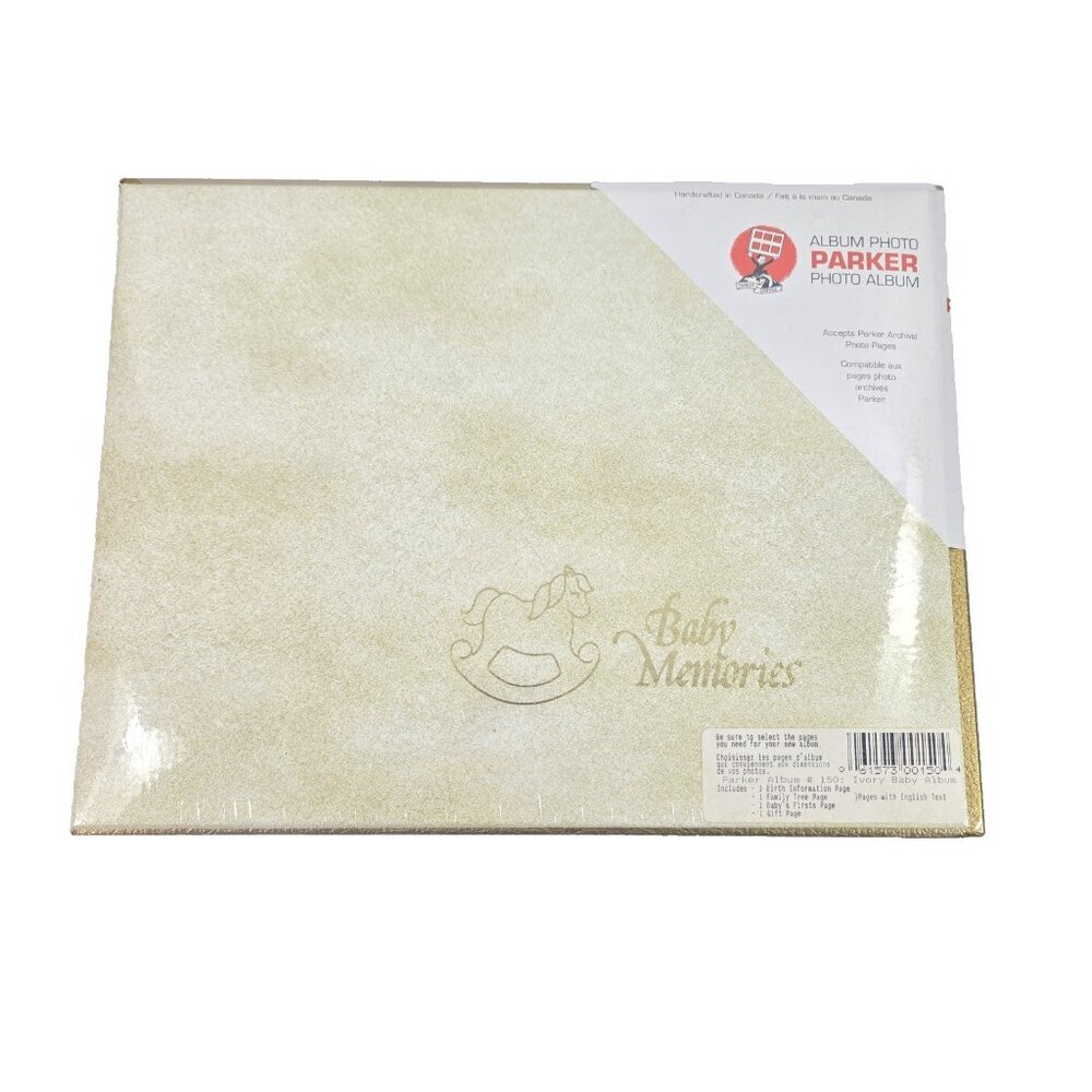 Vintage Parker Photo Album Baby Memories NOS Sealed White Gold